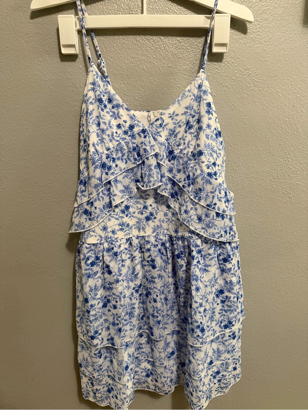 Emerald Sundae White and Blue Floral Mini Dress